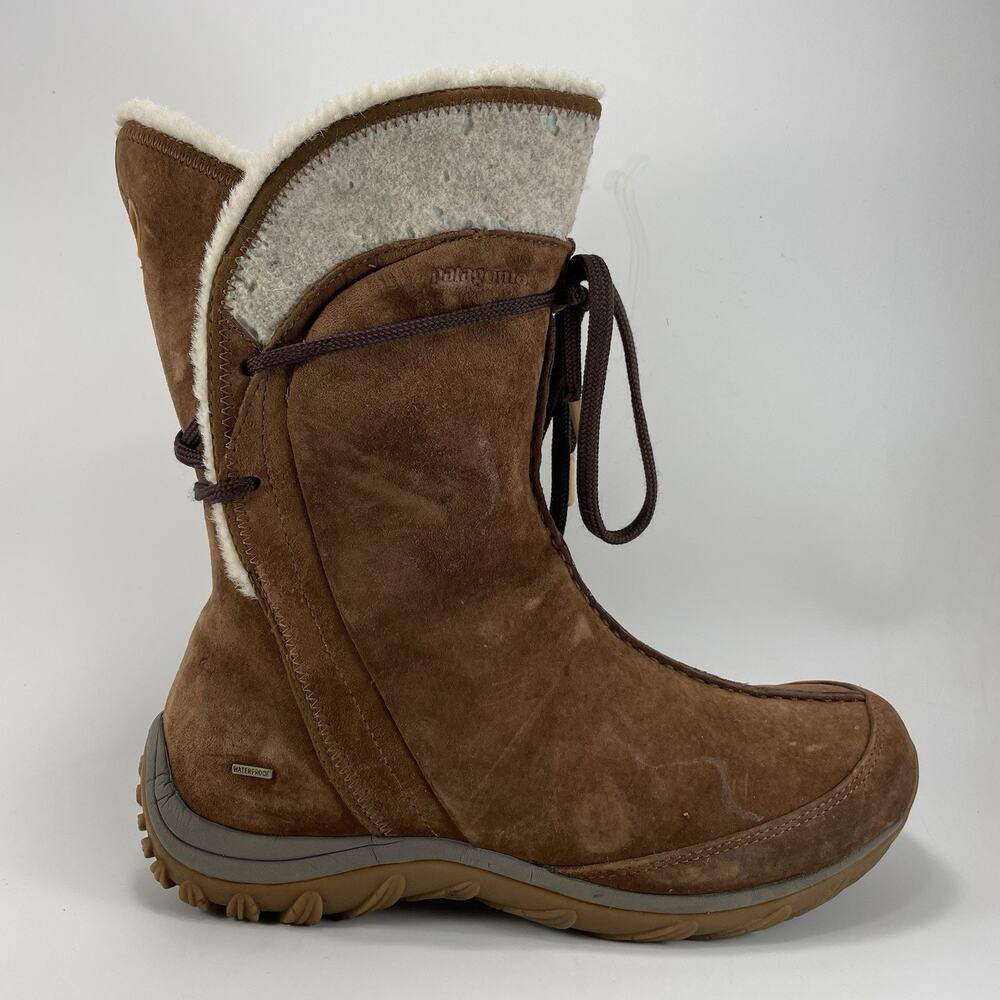 Patagonia Attlee Tie Primaloft Winter Boots Womens Size 9.5 200 Grams Waterproof - Picture 1 of 11